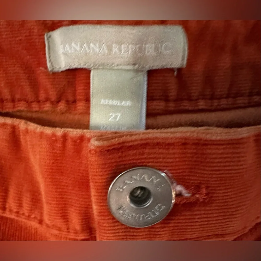 Banana Republic Winter Orange Skinny  Ankle Corduroy Jeans